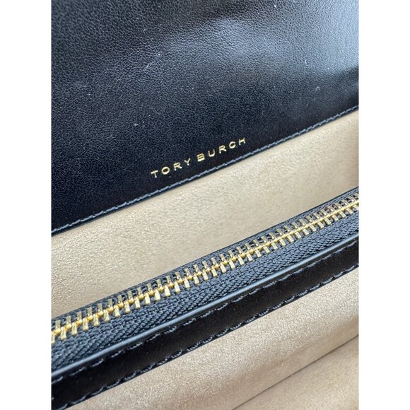 TORY BURCH T monogram leather convertible crossbody bag -BLACK (Has scratch) - Picture 10 of 16